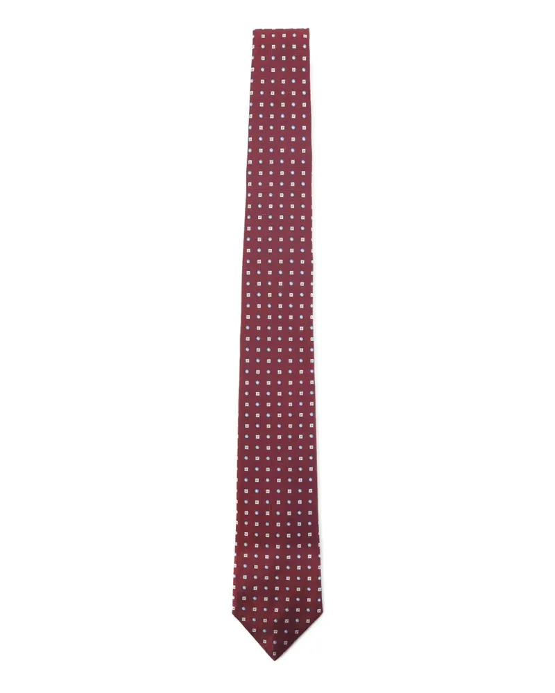 Kiton dotted-pattern silk tie - Rot Rot