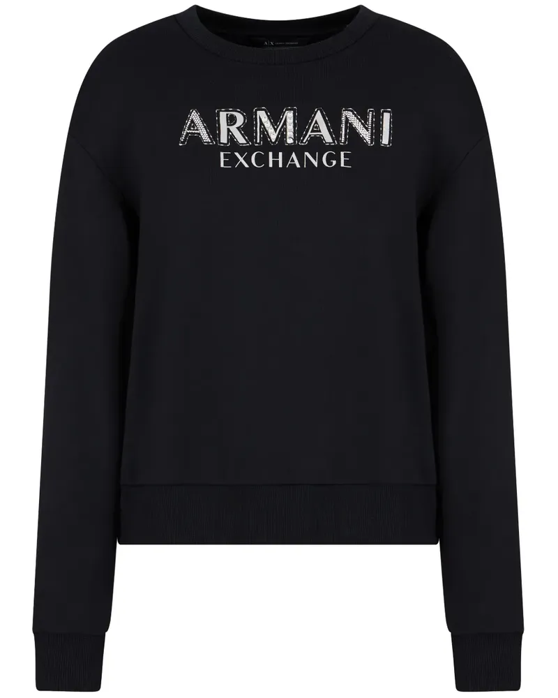 Armani Exchange Sweatshirt mit Logo-Verzierung - Schwarz Schwarz