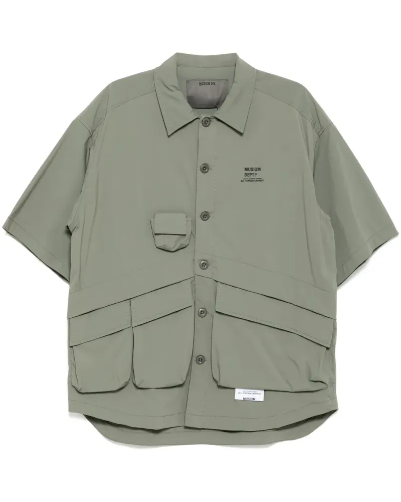 Musium Div. Hemd mit Logo-Print - Grau Grau