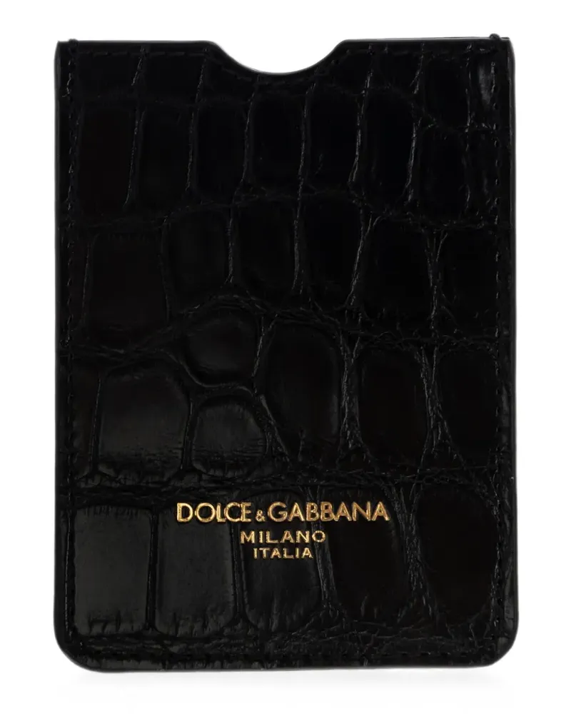 Dolce & Gabbana croc-effect leather cardholder - Schwarz Schwarz