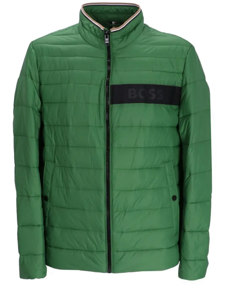 HUGO BOSS Gefütterte Jacke mit Logo-Streifen - Grün Grün