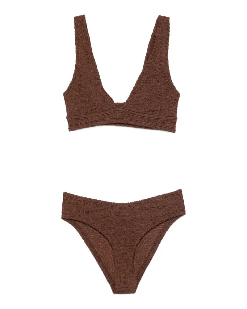 Hunza G V-Ausschnitt mit breiten Trägern - Braun Braun