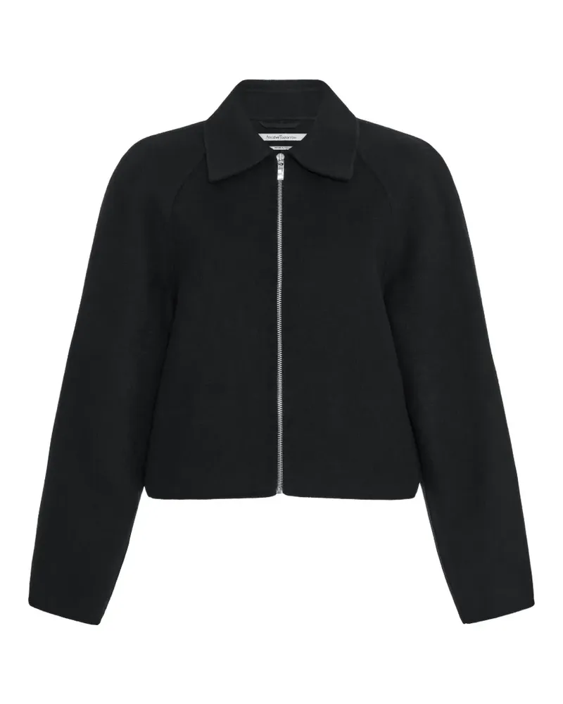 Another Tomorrow Double Face cropped jacket - Schwarz Schwarz