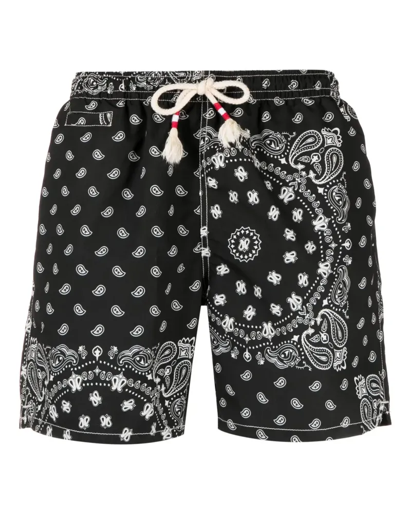 MC2 Saint Barth Badeshorts mit Paisley-Print - Schwarz Schwarz