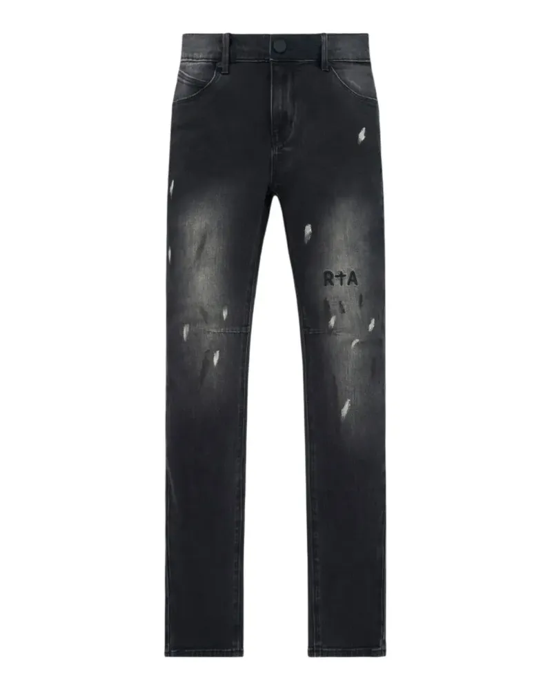 RTA Bryant Jeans mit Farbklecks-Logo - Schwarz Schwarz