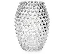 Hobnail Egg Vase aus Kristall - Weiß