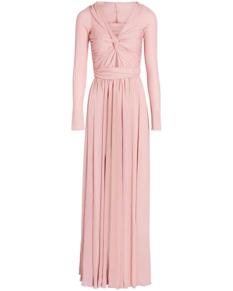 Giambattista Valli Jersey-Maxikleid mit verdrehter Front Rosa