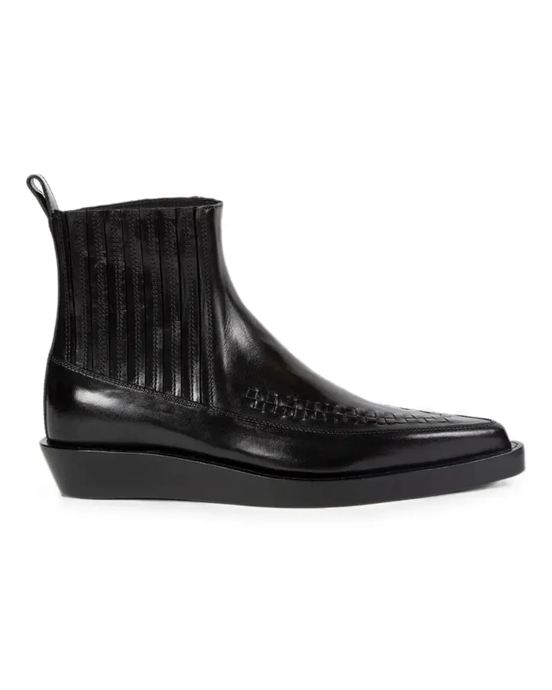 Ann Demeulemeester Ro woven-detail chelsea boots - Schwarz Schwarz