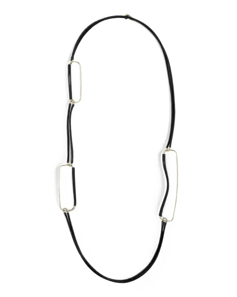 Liviana Conti geometric-link cord necklace - Schwarz Schwarz