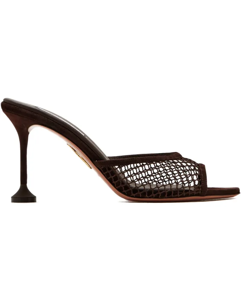 Aquazzura Bisous Mesh-Mules 85mm - Braun Braun