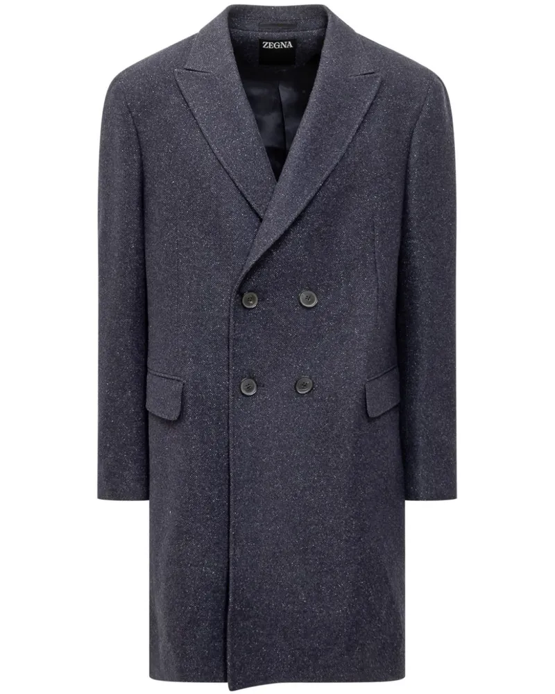 Ermenegildo Zegna Doppelreihiger Mantel - Blau Blau