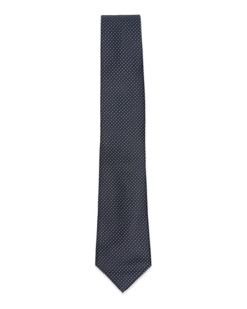 Canali polka-dot twill tie - Blau Blau