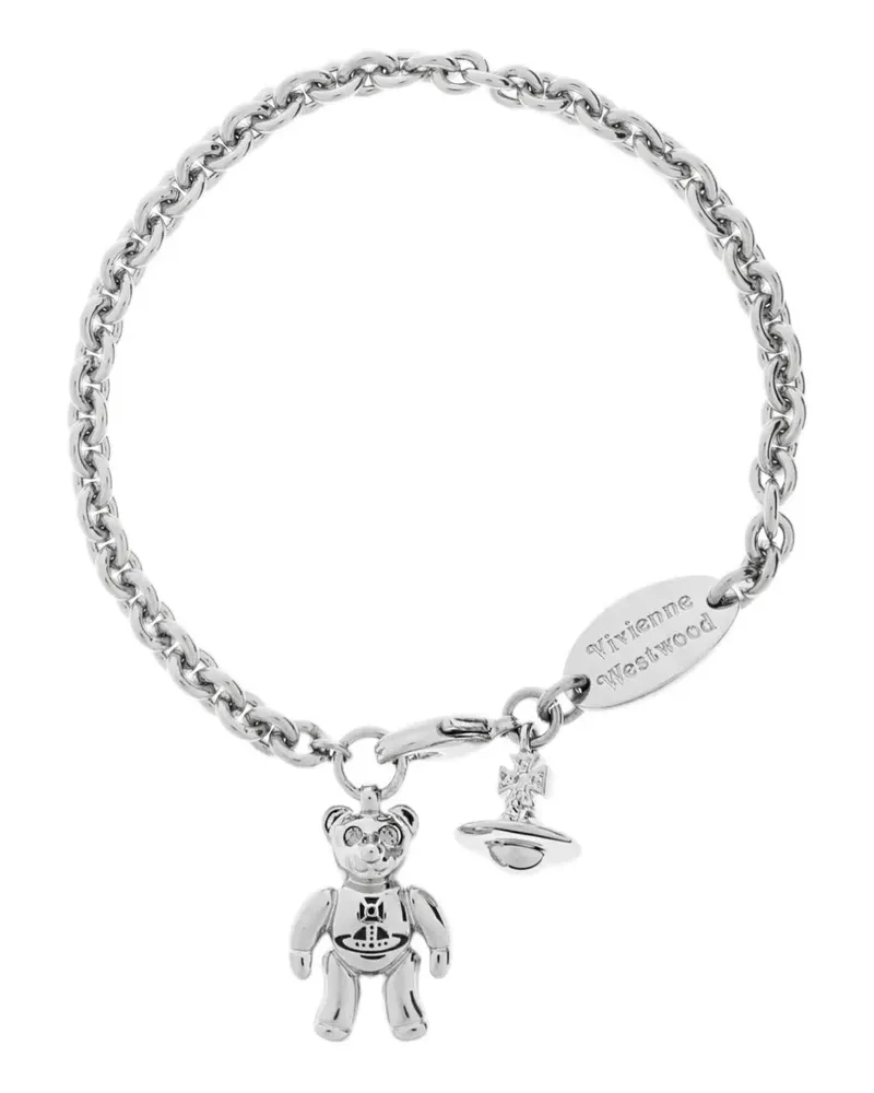 Vivienne Westwood teddy bear Orb bracelet - Silber Silber