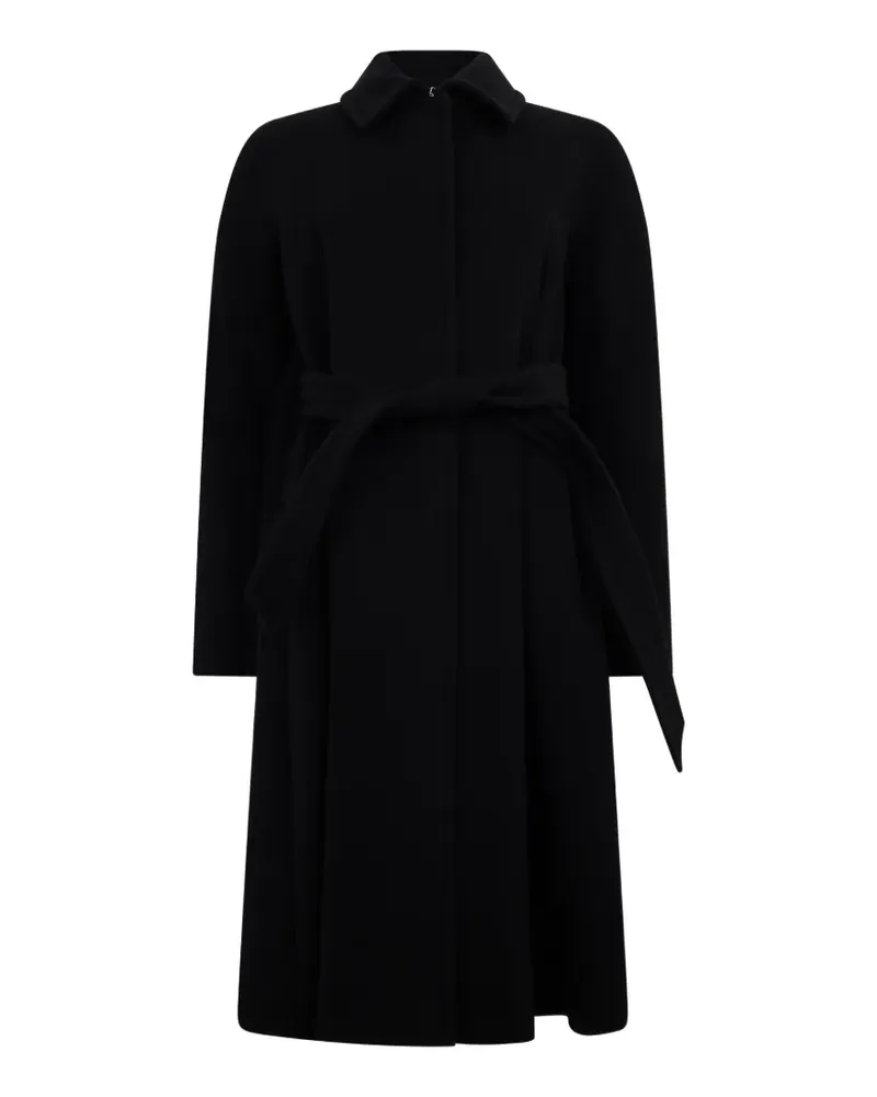 Alberta Ferretti Einreihiger Mantel mit Gürtel - Schwarz Schwarz