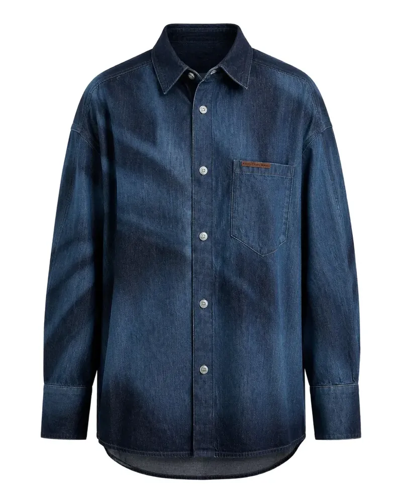 Lee x Feng Chen Wang logo-patch denim shirt - Blau Blau