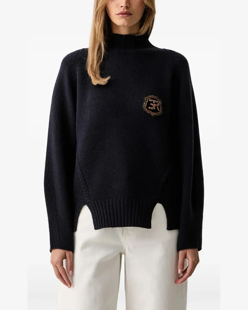 Ermanno Scervino Pullover mit Logo-Patch - Blau Blau