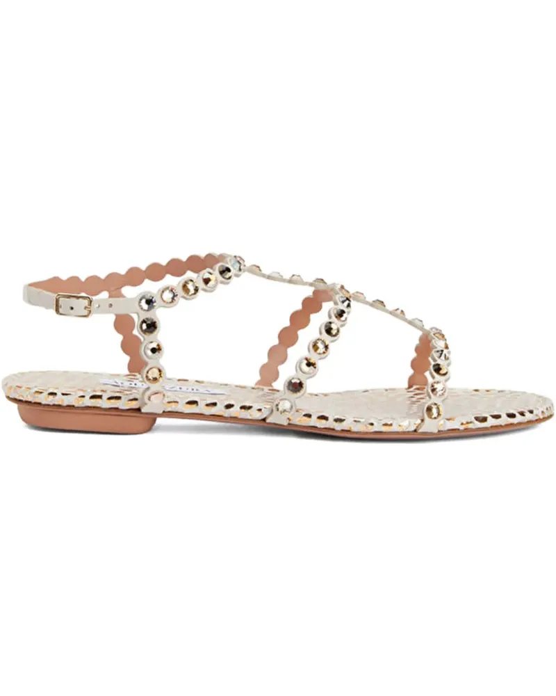 Aquazzura Tequila Sandalen mit Kristallen - Weiß Weiß