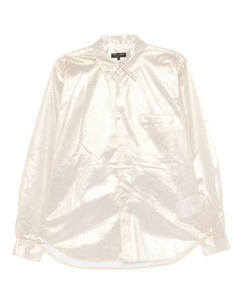 Comme des Garçons perforated metallic-effect shirt - Nude Nude