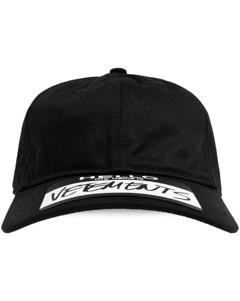 VETEMENTS Baseballkappe mit Logo-Print Schwarz