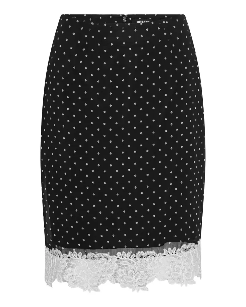 ROTATE Birger Christensen Bleistiftrock mit Polka Dots - Schwarz Schwarz