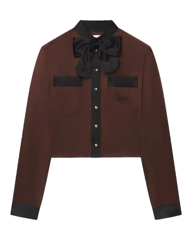 Frame Denim x Ritz Paris bow pocket blouse - Braun Braun