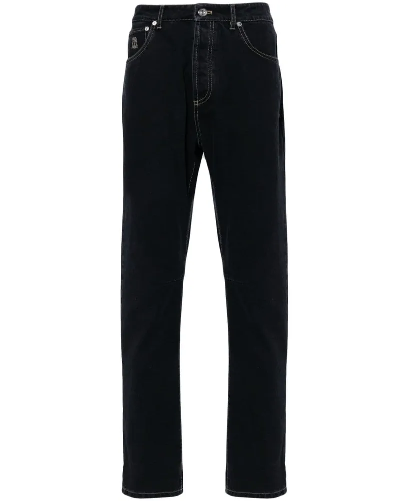 Brunello Cucinelli Schmale Jeans - Schwarz Schwarz