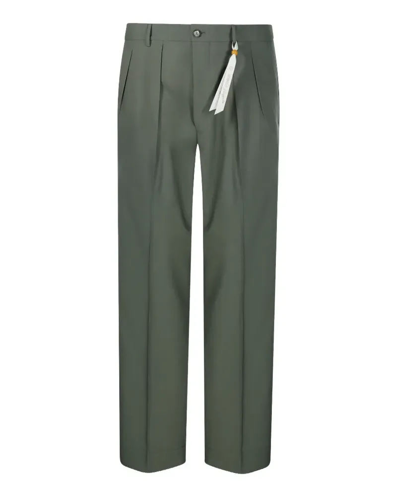 Biagio Santaniello pleated pressed-crease trousers - Grün Grün