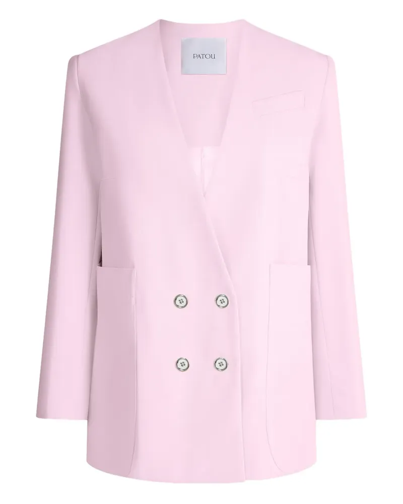 Patou Doppelreihiger Seidenblazer - Rosa Rosa