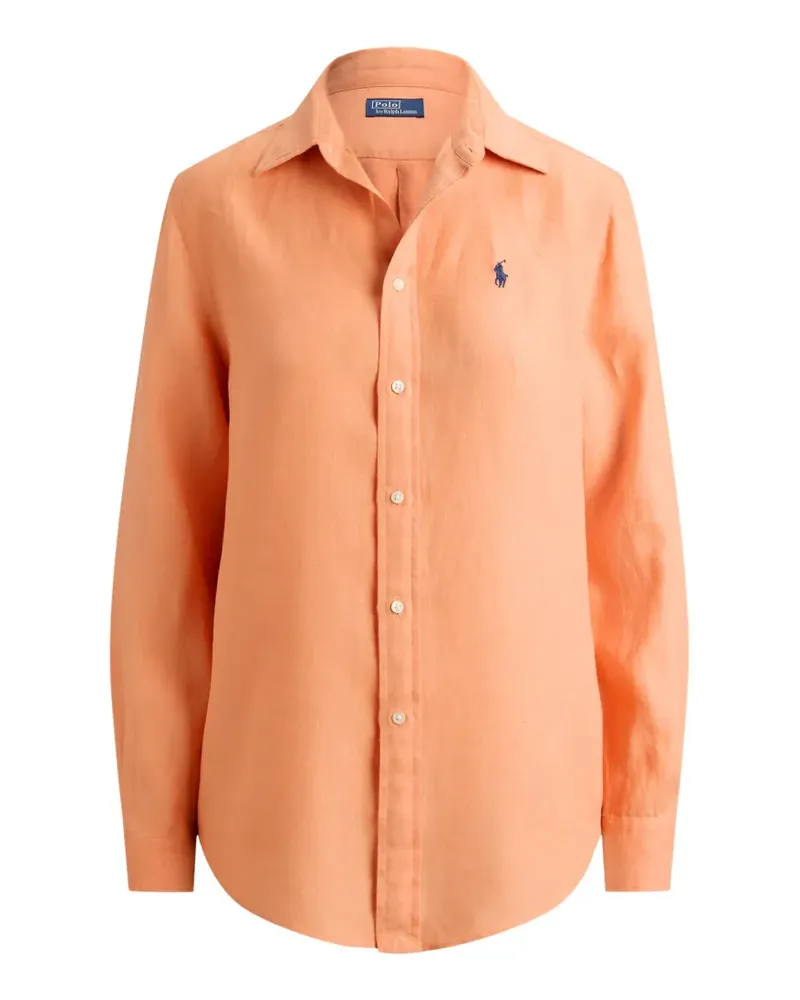 Ralph Lauren logo-embroidered linen shirt - Orange Orange