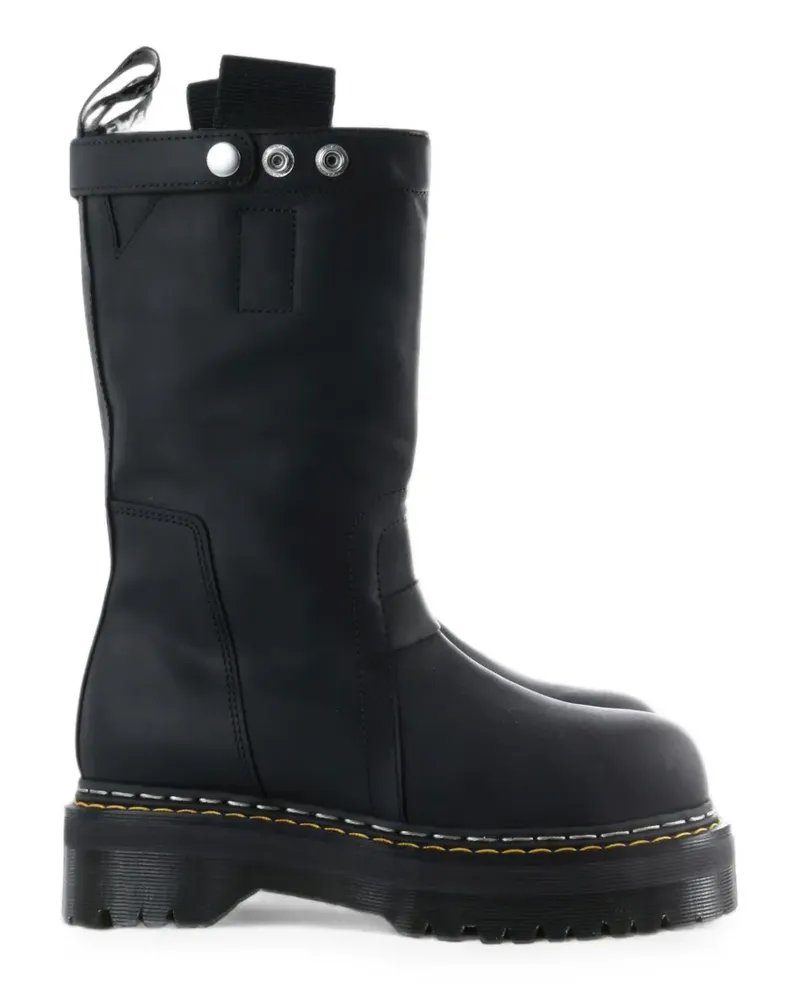 Rick Owens x Dr. Martens Quad Sole Plateaustiefel bis zur Wadenmitte - Schwarz Schwarz