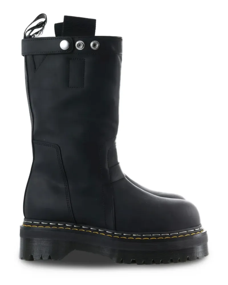 Rick Owens x Dr. Martens Quad Sole Plateaustiefel bis zur Wadenmitte - Schwarz Schwarz