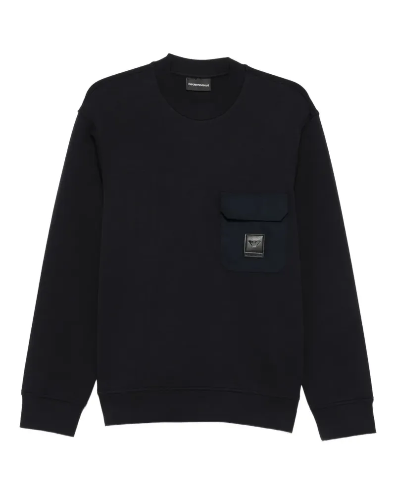 Emporio Armani Pullover mit Tasche - Blau Blau