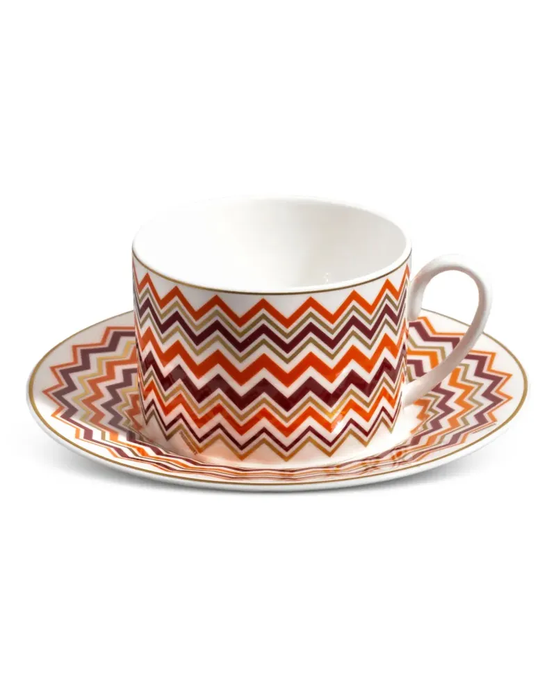 Missoni Home zigzag-print teacups - Weiß Weiß