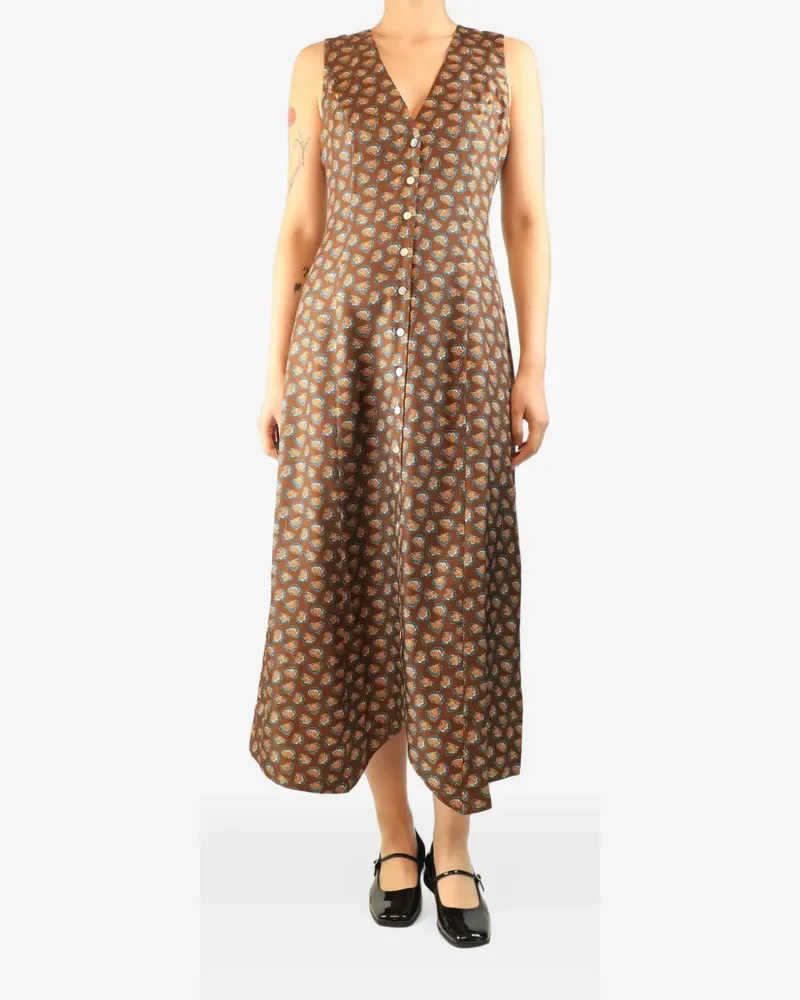 DÔEN print sleeveless midi dress - Braun Braun