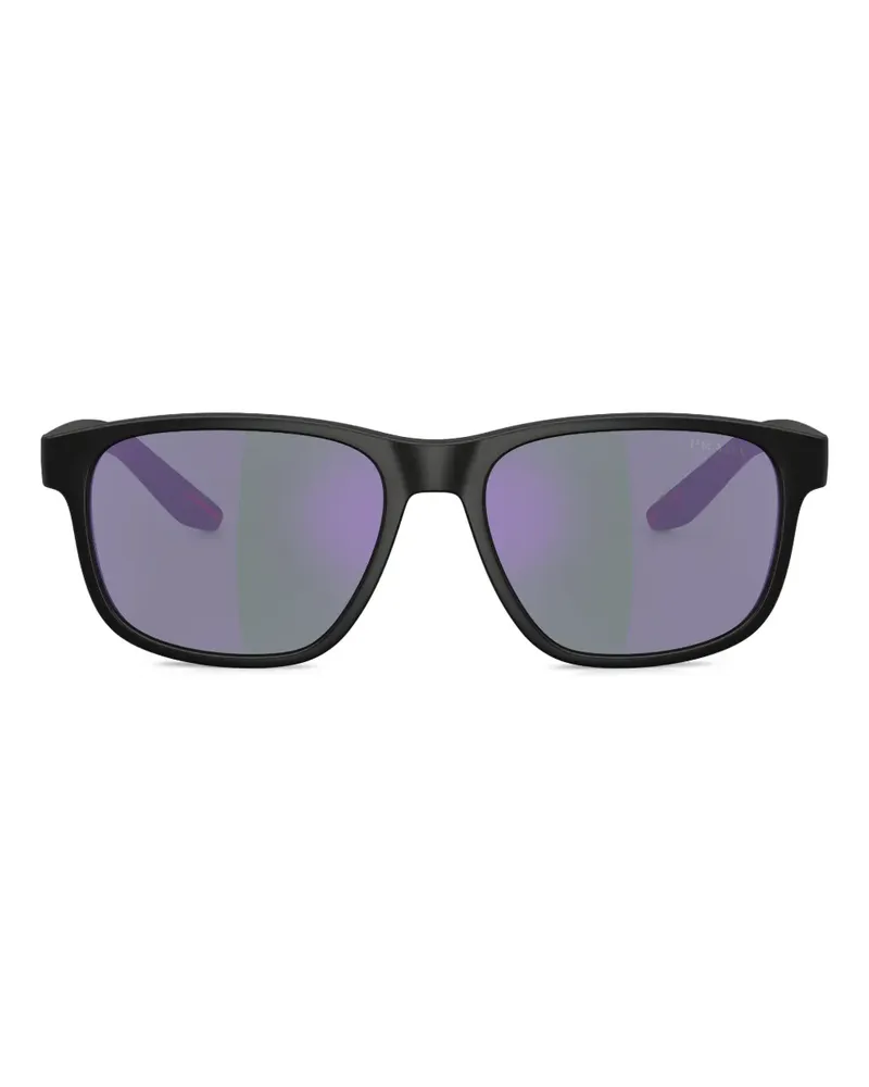 Prada Sonnenbrille mit eckigem Gestell - Schwarz Schwarz