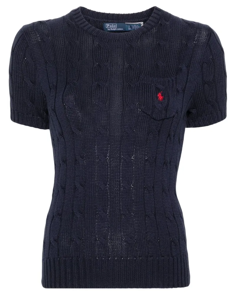 Ralph Lauren T-Shirt mit Zopfmuster - Blau Blau