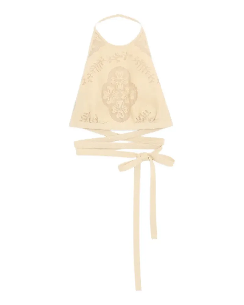 Valentino Garavani Top mit floralem Allover-Muster - Nude Nude