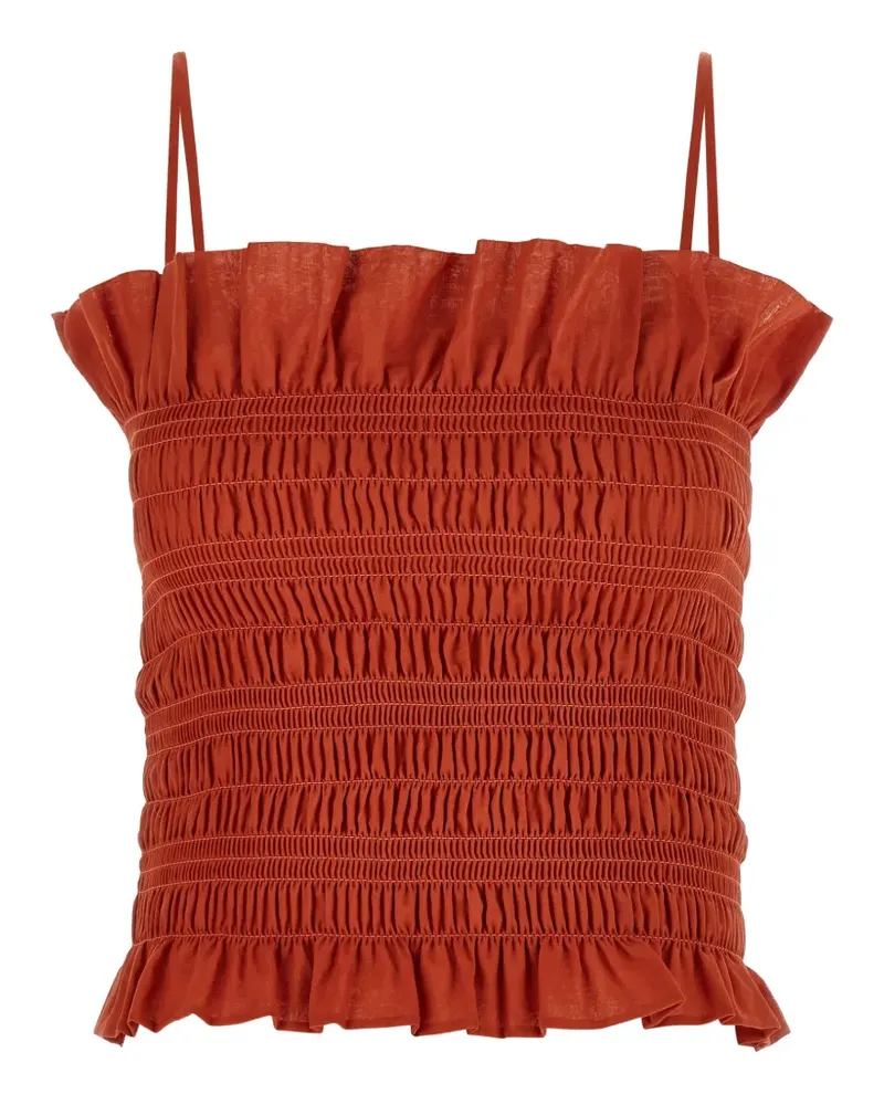 ANDAMANE Suri smock-stitch top - Orange Orange