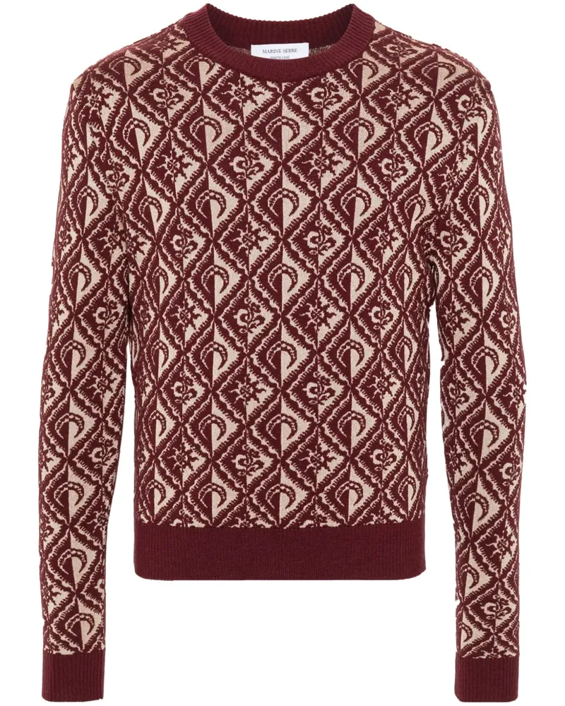 Marine Serre Pullover mit Jacquardmuster - Rot Rot