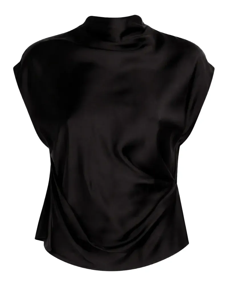 The Sei mock-neck draped blouse - Schwarz Schwarz