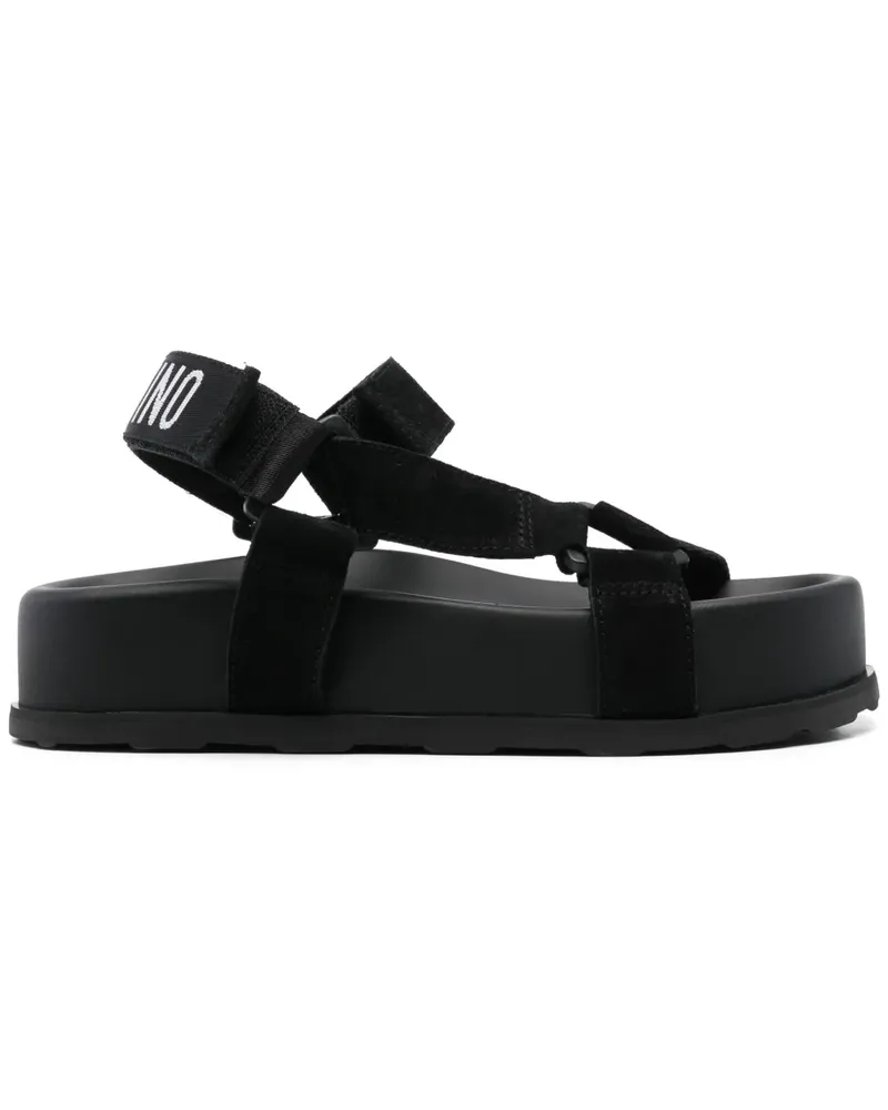 Moschino Sandalen mit Logo-Print - Schwarz Schwarz