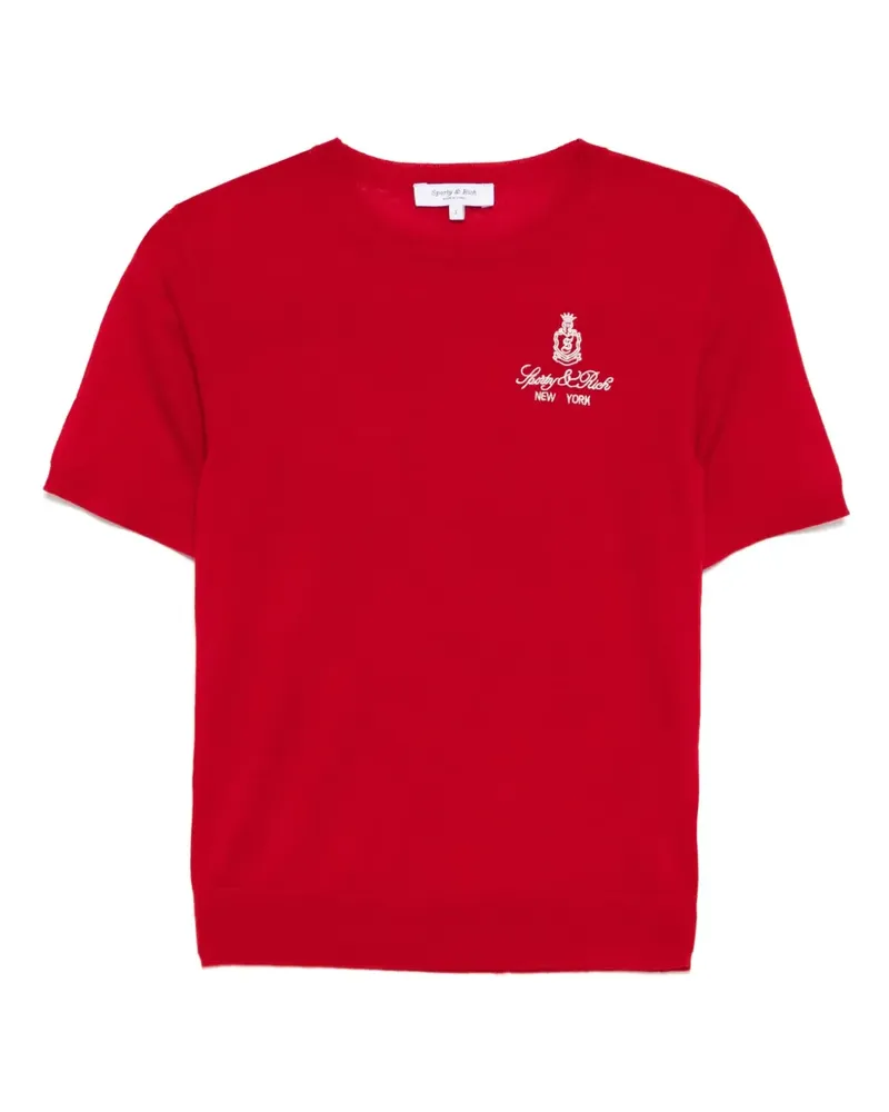 SPORTY & RICH Vedome Merino-T-Shirt - Rot Rot