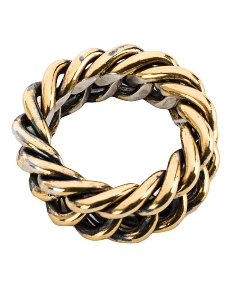 Ugo Cacciatori Ring mit verflochtenem Design Gold