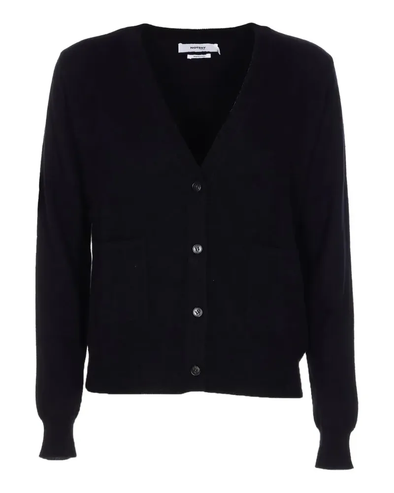Not Shy V-neck patch-pocket cardigan - Schwarz Schwarz
