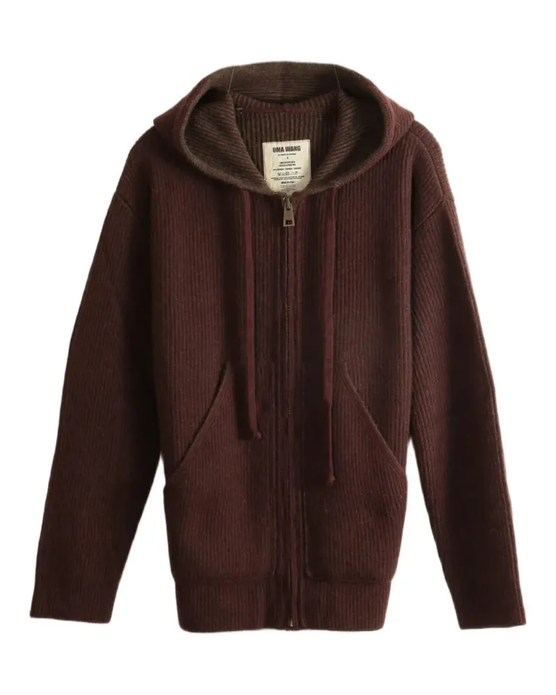 Uma Wang Kapuzenjacke aus geripptem Strick - Braun Braun