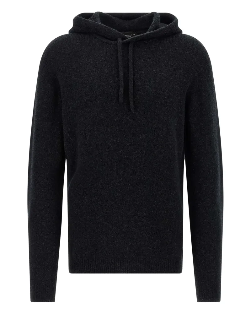 Roberto Collina Gestrickter Hoodie - Schwarz Schwarz