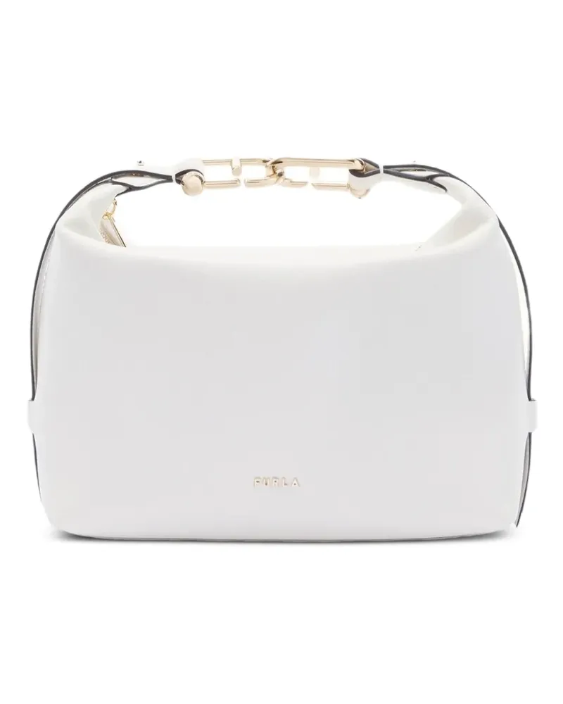 Furla Kleine Tonie Schultertasche mit abnehmbarem Henkel - Weiß Weiß