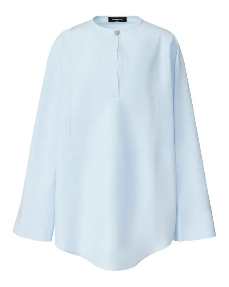 Fabiana Filippi Langarmshirt mit Schlüssellochausschnitt - Blau Blau