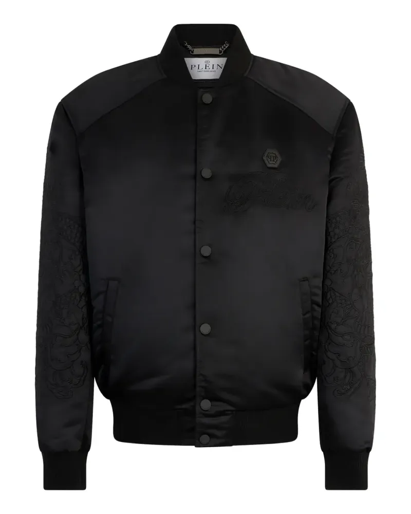 Philipp Plein Bomberjacke mit Stickerei - Schwarz Schwarz