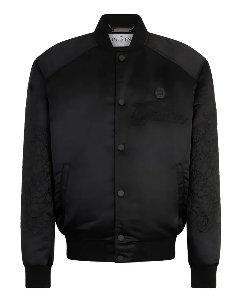 Philipp Plein Bomberjacke mit Stickerei - Schwarz Schwarz